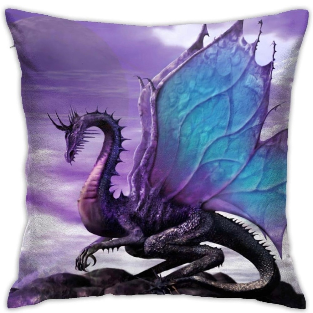 1 Pc Rose Fairytale Dragon Cushion Cover Living-room Bed-room Sofa, Home Decor